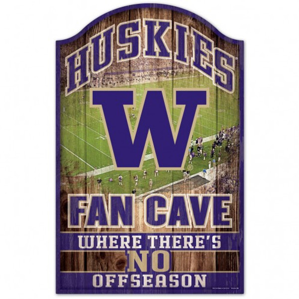 Washington Huskies Sign 11x17 Wood Fan Cave Design