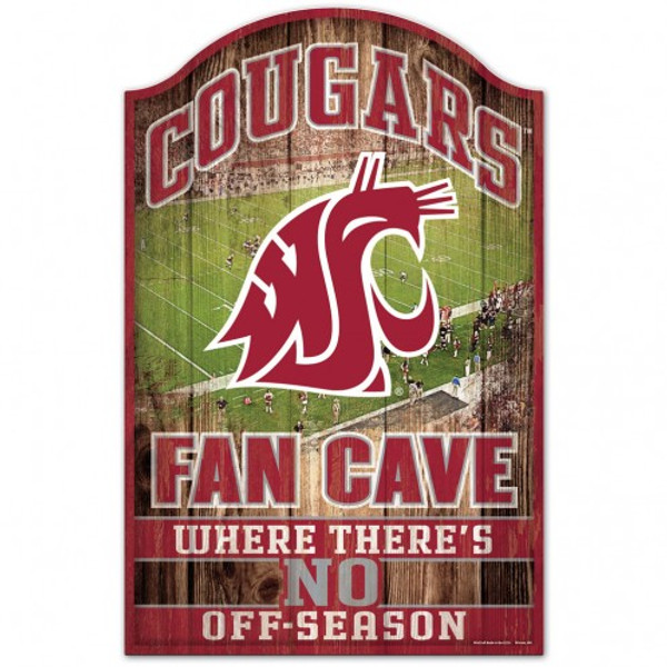 Washington State Cougars Sign 11x17 Wood Fan Cave Design