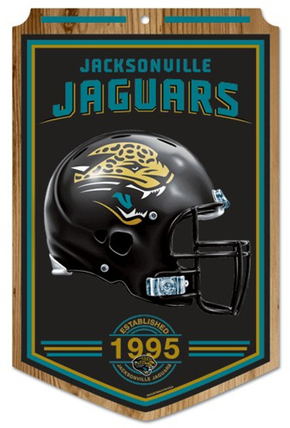 Jacksonville Jaguars Sign 11x17 Wood Established