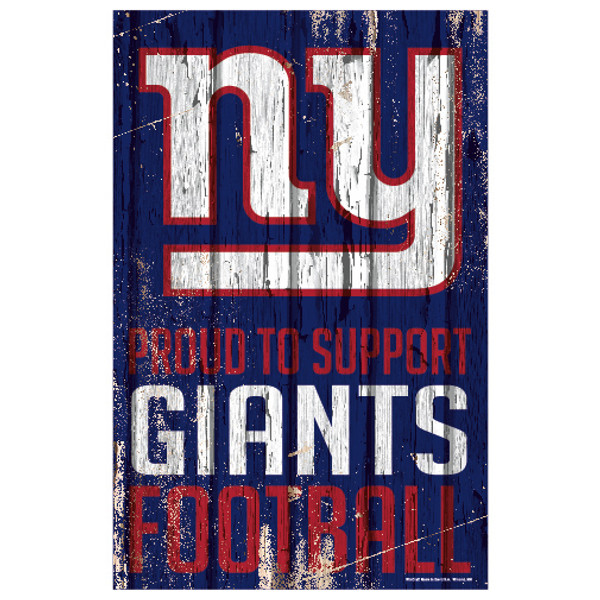 New York Giants Sign 11x17 Wood Proud to Support Design