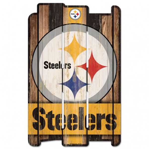 Pittsburgh Steelers Sign 11x17 Wood Fence Style