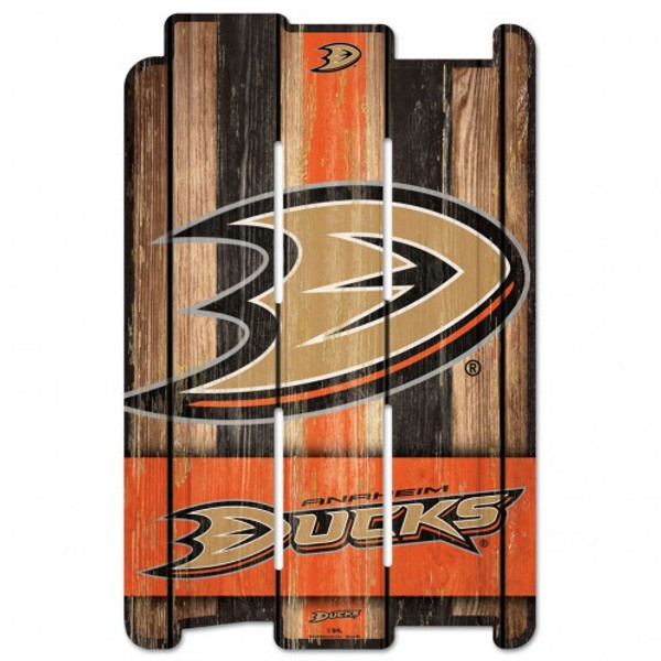 Anaheim Ducks Sign 11x17 Wood Fence Style