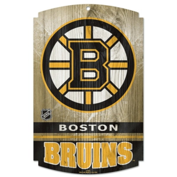 Boston Bruins Wood Sign - 11" x 17"