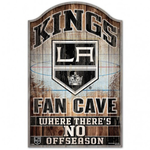 Los Angeles Kings Sign 11x17 Wood Fan Cave Design