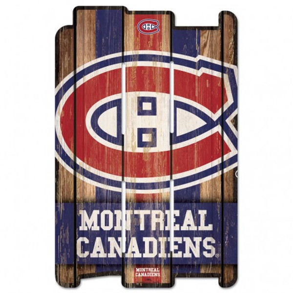 Montreal Canadiens Sign 11x17 Wood Fence Style