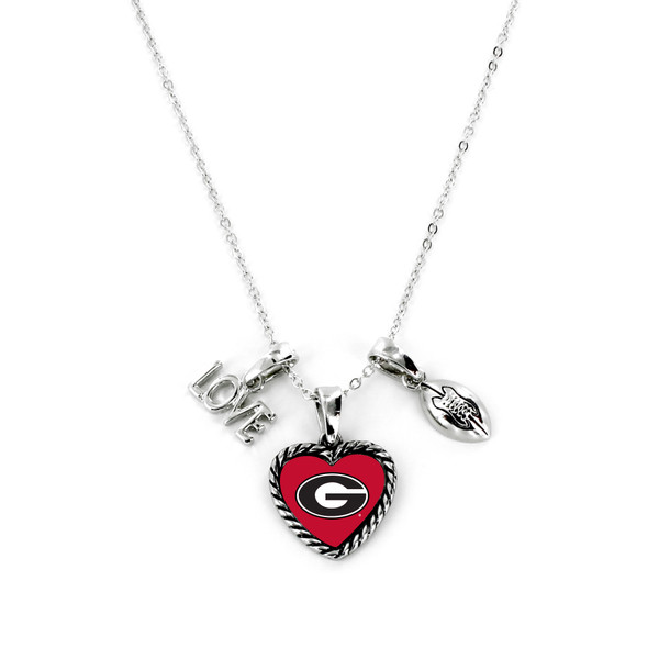 Georgia Bulldogs Necklace Charmed Sport Love Football
