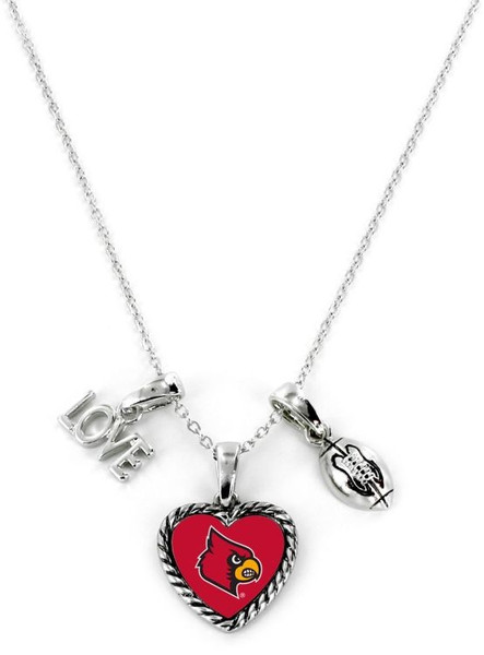 Louisville Cardinals Necklace Charmed Sport Love Football
