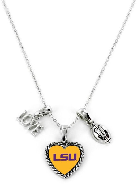 LSU Tigers Necklace Charmed Sport Love Football