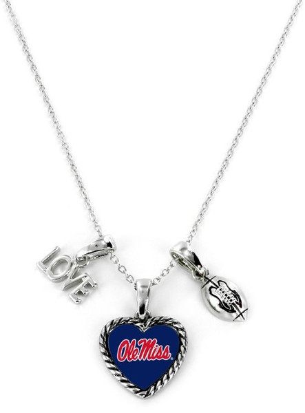 Mississippi Rebels Necklace Charmed Sport Love Football