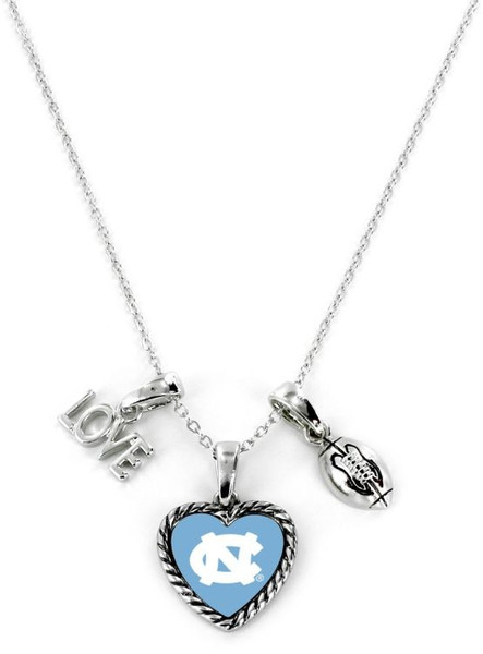 North Carolina Tar Heels Necklace Charmed Sport Love Football