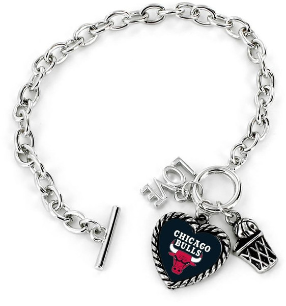 Chicago Bulls Bracelet Charmed Sport Love Basketball