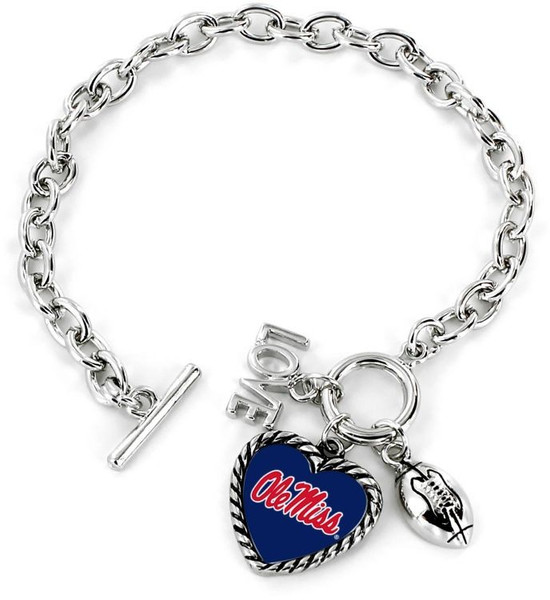 Mississippi Rebels Bracelet Charmed Sport Love Football