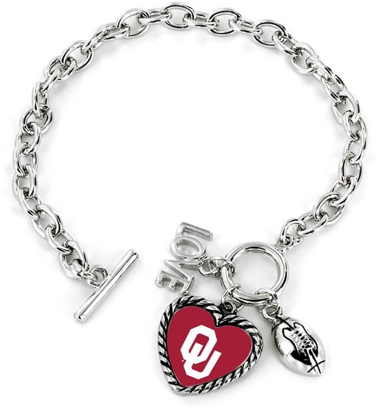 Oklahoma Sooners Bracelet Charmed Sport Love Football