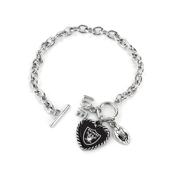 Las Vegas Raiders Bracelet Charmed Sport Love Football