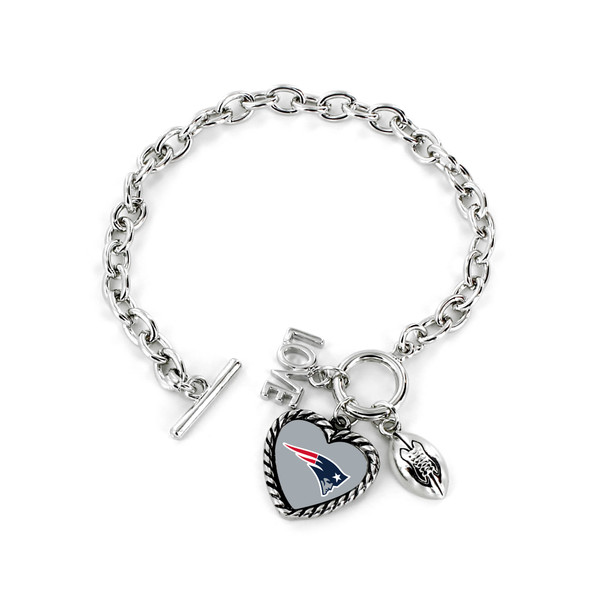New England Patriots Bracelet Charmed Sport Love Football