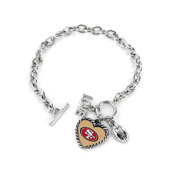 San Francisco 49ers Bracelet Charmed Sport Love Football