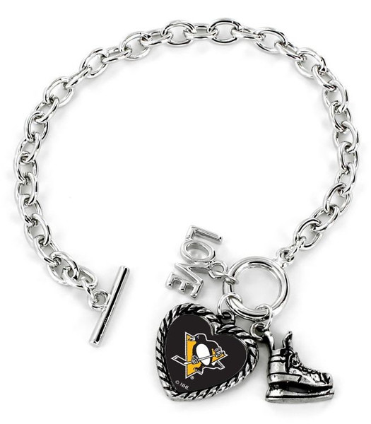 Pittsburgh Penguins Bracelet Charmed Sport Love Skate