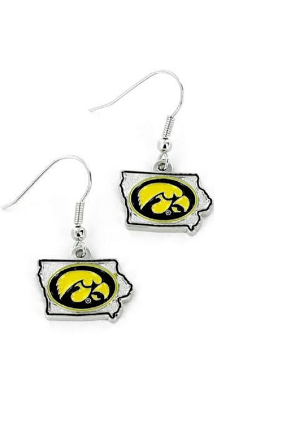 Iowa Hawkeyes Earrings State Design