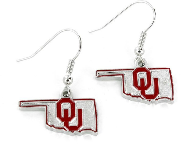Oklahoma Sooners Earrings State Design