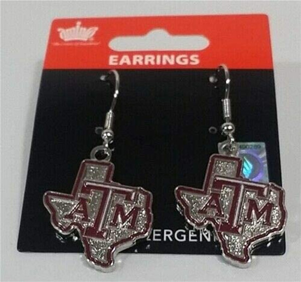Texas A&M Aggies Earrings State Design