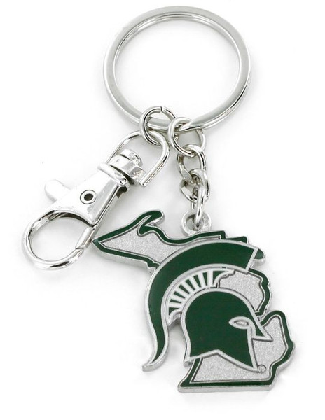 Michigan State Spartans Keychain State Design