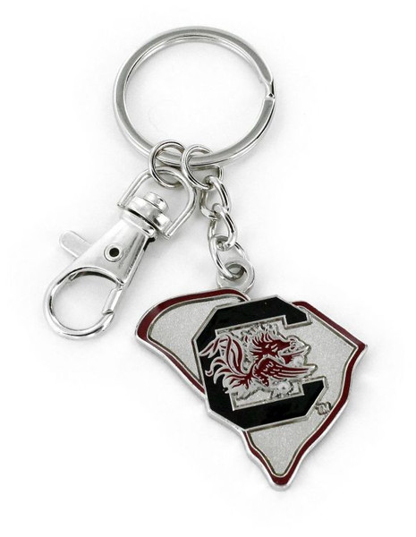 South Carolina Gamecocks Keychain State Design