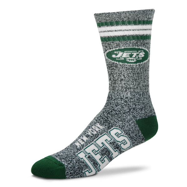 New York Jets Marbled 4 Stripe Deuce Socks Pair