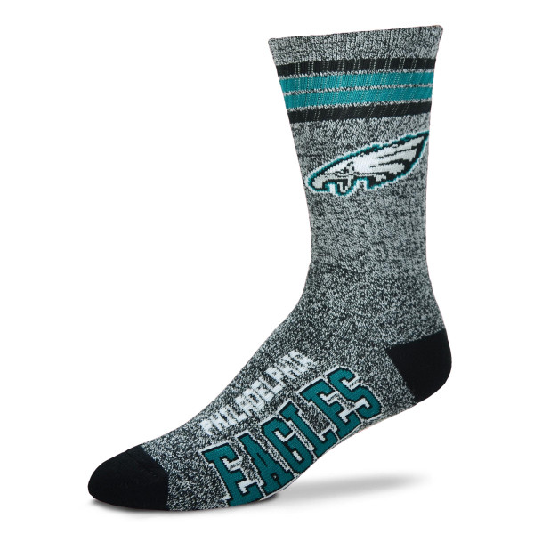 Philadelphia Eagles Marbled 4 Stripe Deuce Socks Pair