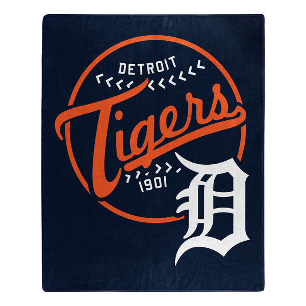 Detroit Tigers Blanket 50x60 Raschel Moonshot Design
