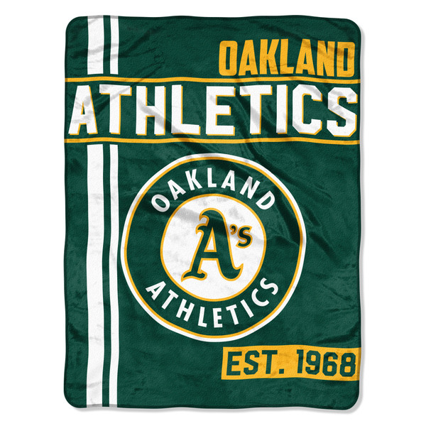 Oakland Athletics Blanket 46x60 Micro Raschel Walk Off Design Rolled