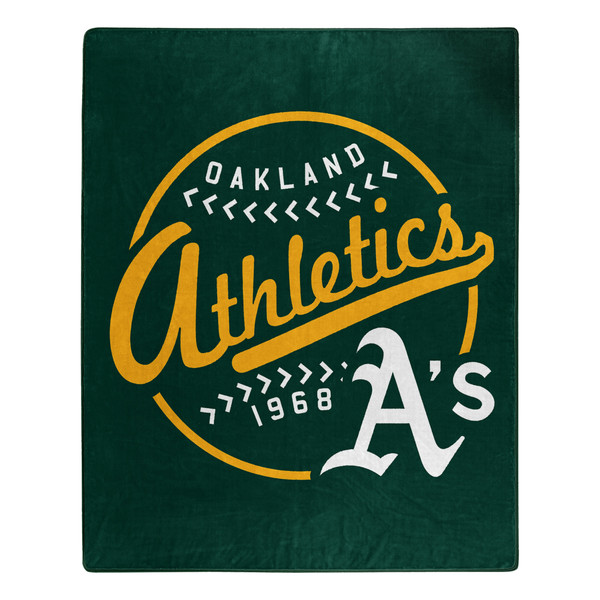 Oakland Athletics Blanket 50x60 Raschel Moonshot Design