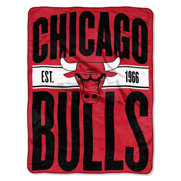 Chicago Bulls Blanket 46x60 Micro Raschel Clear Out Design Rolled