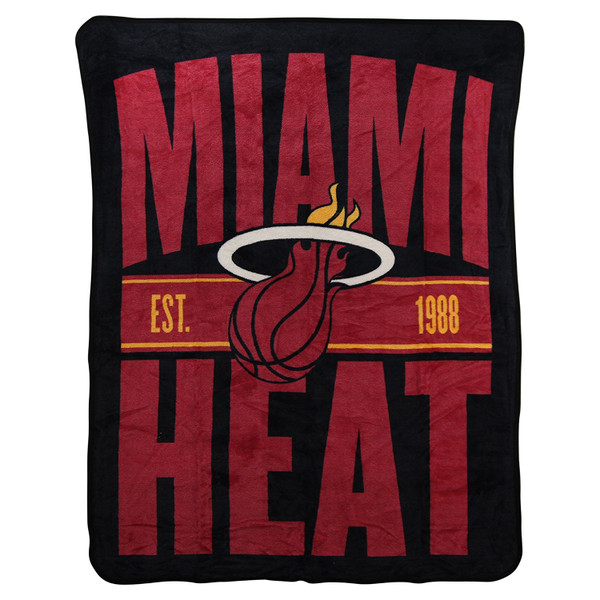 Miami Heat Blanket 46x60 Micro Raschel Clear Out Design Rolled