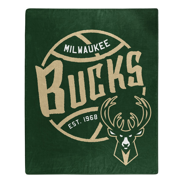 Milwaukee Bucks Blanket 50x60 Raschel Blacktop Design