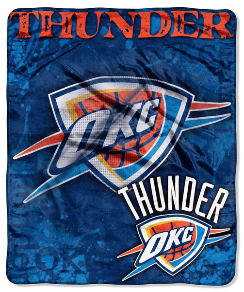 Oklahoma City Thunder Blanket 50x60 Raschel Drop Down Design