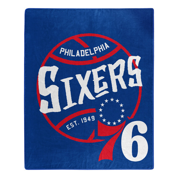 Philadelphia 76ers Blanket 50x60 Raschel Blacktop Design