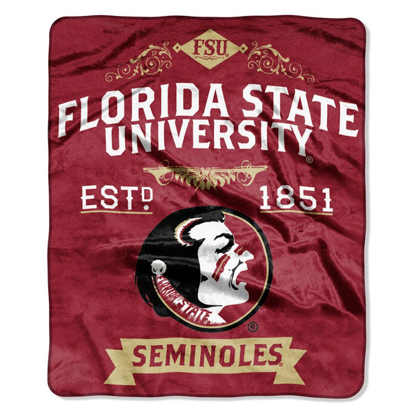 Florida State Seminoles Blanket 50x60 Raschel Label Design