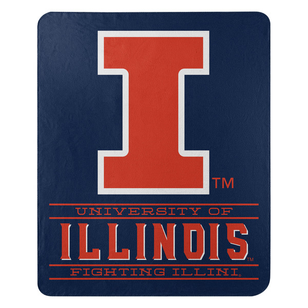 Illinois Fighting Illini Blanket 50x60 Fleece Control Design