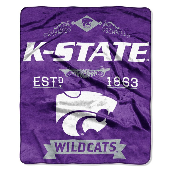 Kansas State Wildcats Blanket 50x60 Raschel Label Design