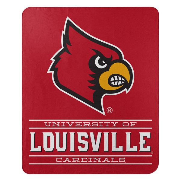 Louisville Cardinals Blanket 50x60 Fleece Control Design