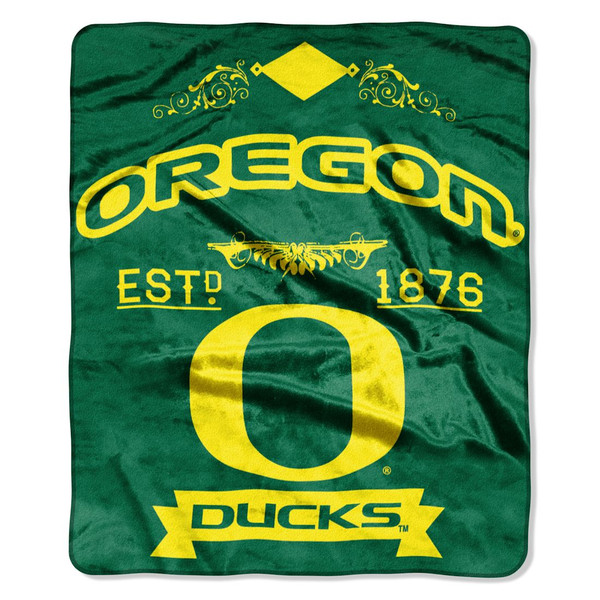 Oregon Ducks Blanket 50x60 Raschel Label Design