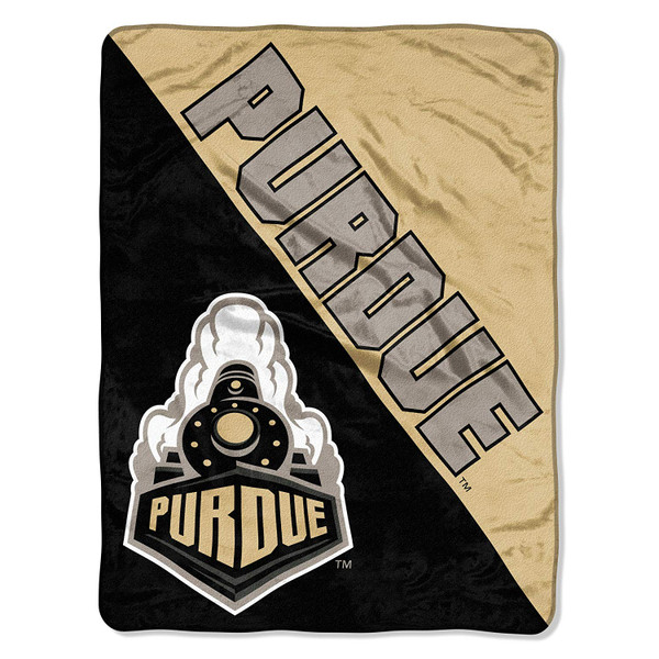 Purdue Boilermakers Blanket 46x60 Micro Raschel Halftone Design Rolled