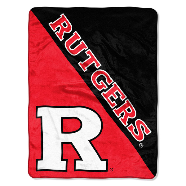 Rutgers Scarlet Knights Blanket 46x60 Micro Raschel Halftone Design Rolled