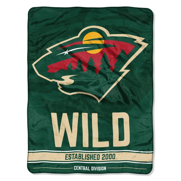Minnesota Wild Blanket 46x60 Micro Raschel Breakaway Design Rolled