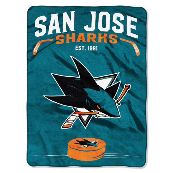 San Jose Sharks Blanket 60x80 Raschel Inspired Design