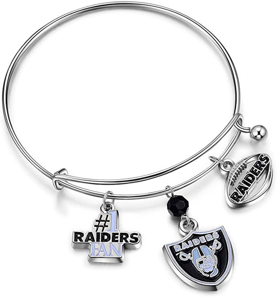 Las Vegas Raiders 3 Charm Logo Bracelet