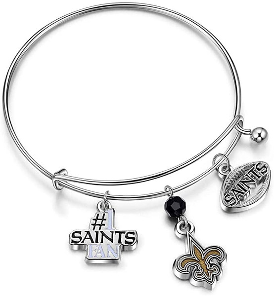 New Orleans Saints 3 Charm Logo Bracelet