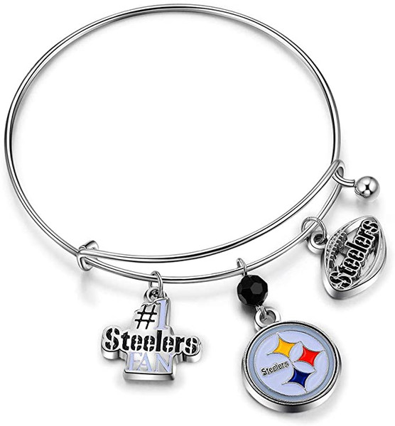 Pittsburgh Steelers 3 Charm Logo Bracelet