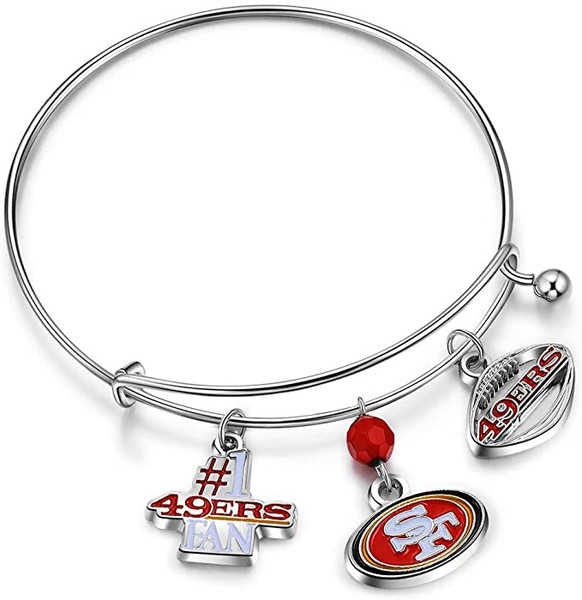 San Francisco 49ers 3 Charm Logo Bracelet