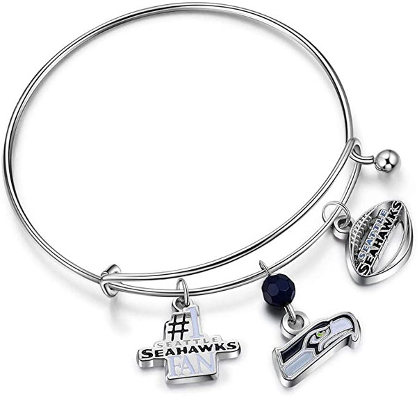 Seattle Seahawks 3 Charm Logo Bracelet